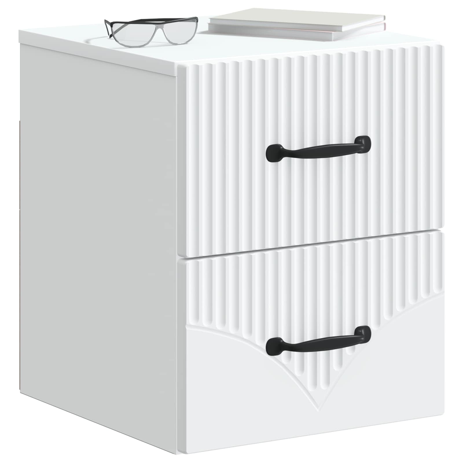 Gabinete de canto montado na parede 2 unid. branco