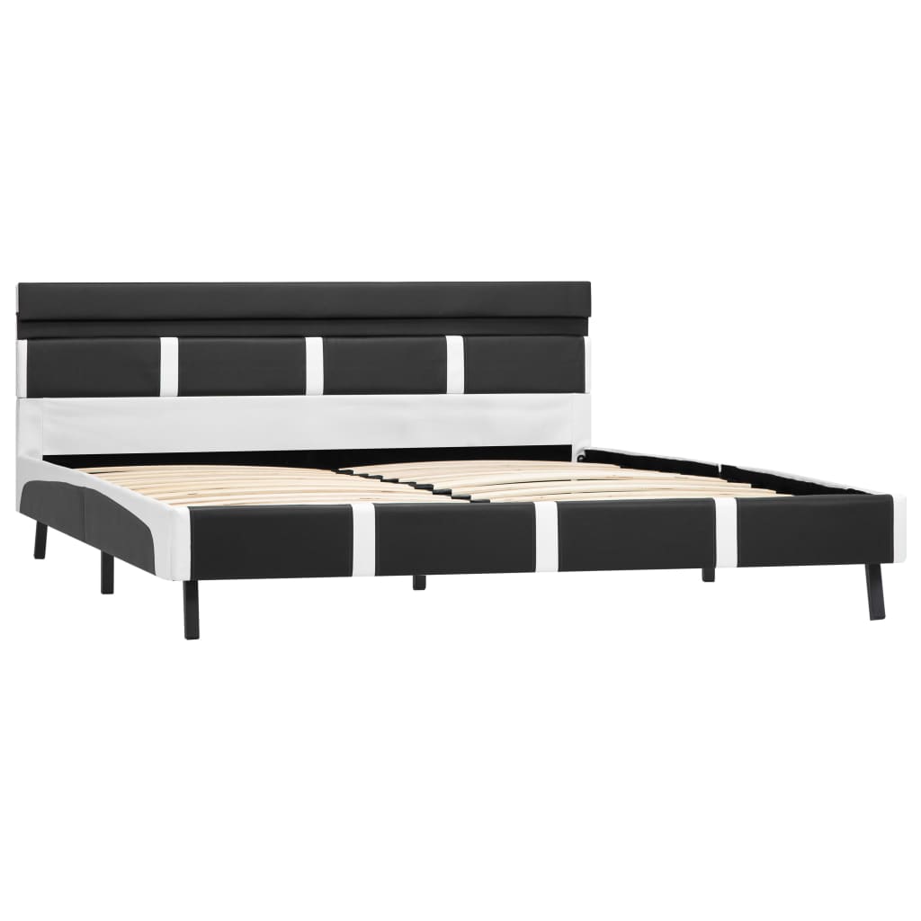 Estrutura de cama c/ LED 120x200 cm couro artificial cinzento