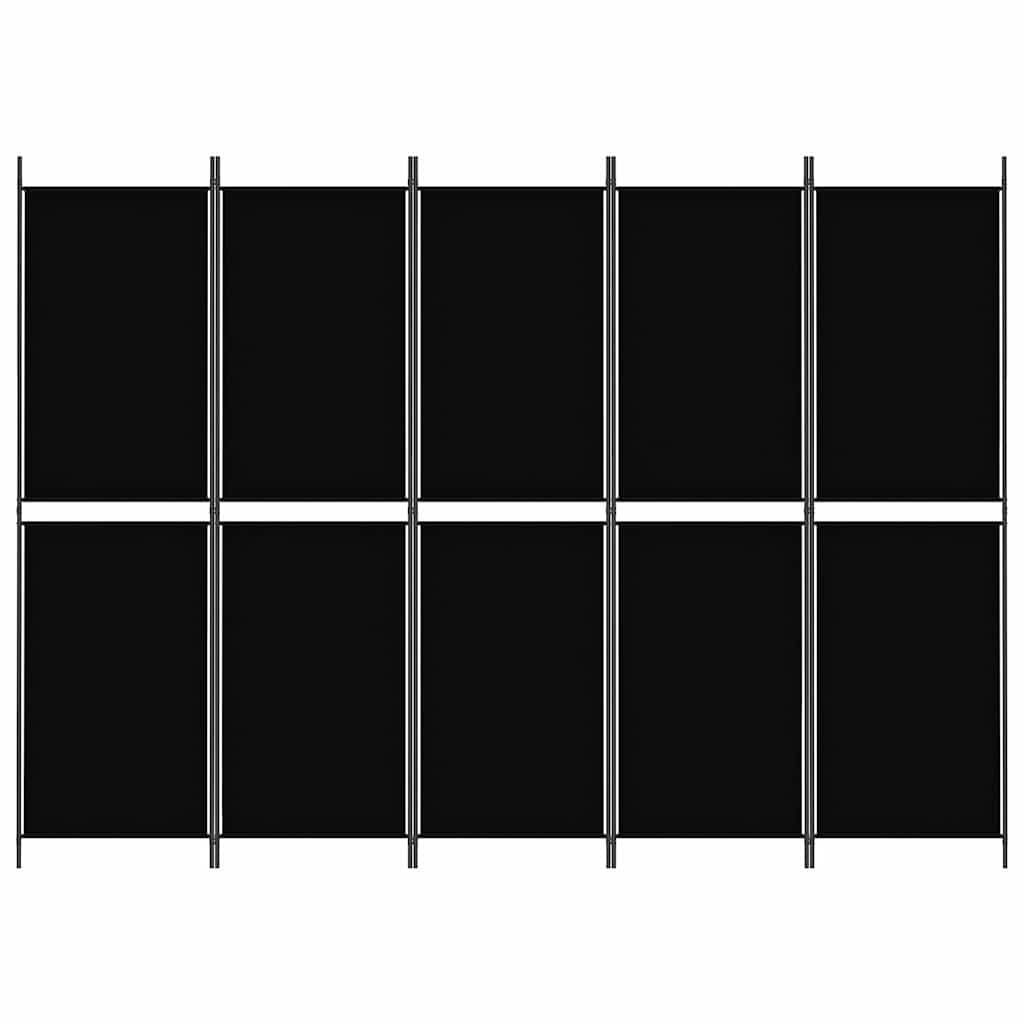 Biombo/divisória com 5 painéis 250x180 cm tecido preto