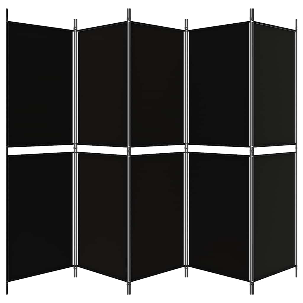 Biombo/divisória com 5 painéis 250x180 cm tecido preto