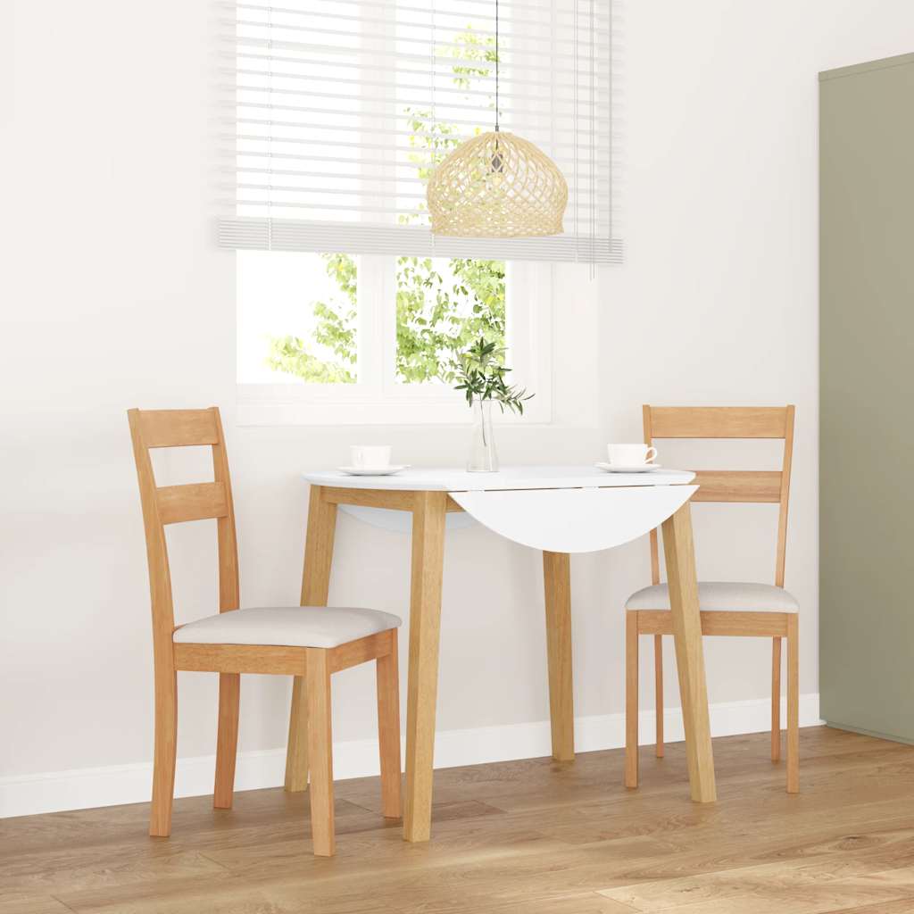 Cadeiras de jantar com almofadões 2 pcs madeira maciça natural