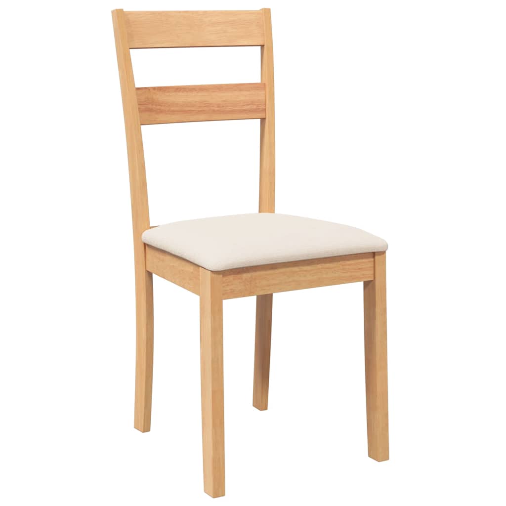 Cadeiras de jantar com almofadões 2 pcs madeira maciça natural