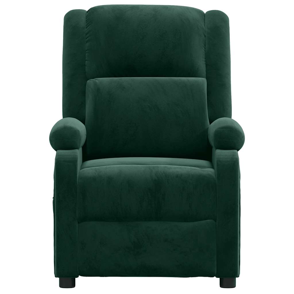 Poltrona de massagens elétrica veludo verde-escuro