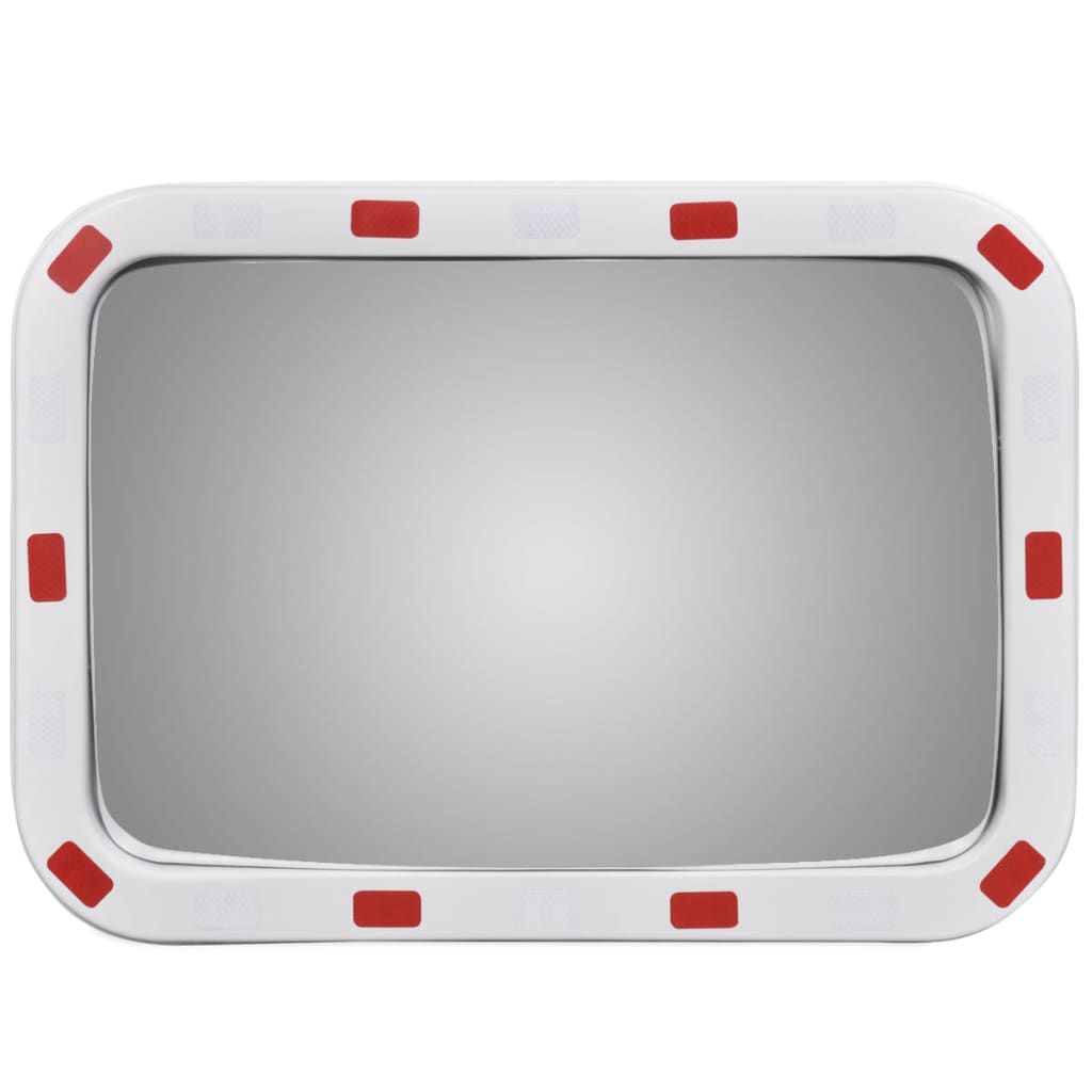 Convex espelho de trânsito retangular 40 x 60 cm com refletores