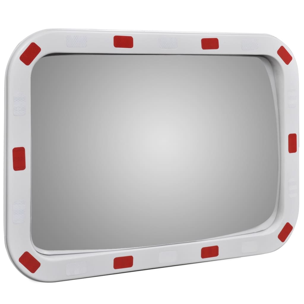 Convex espelho de trânsito retangular 40 x 60 cm com refletores