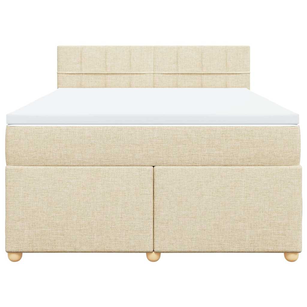 Cama com molas/colchão 140x190 cm tecido cor creme