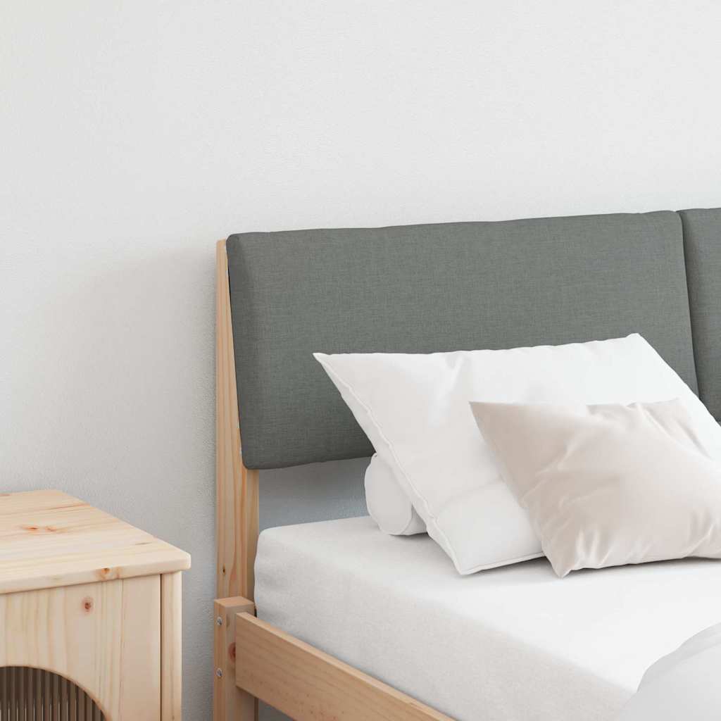 Cabeceira estofada cinza escuro madeira de pinheiro sólida