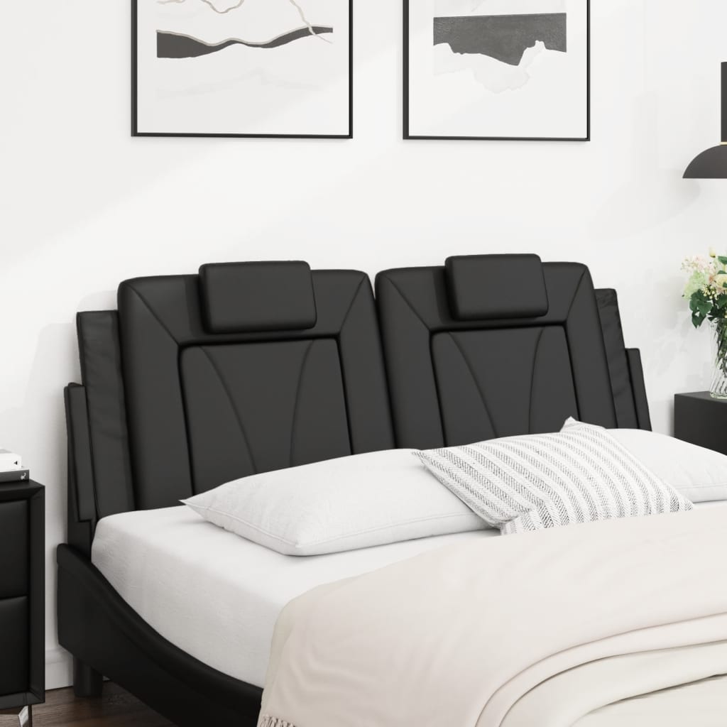 Almofadão de cabeceira viana 152 cm couro artificial preto
