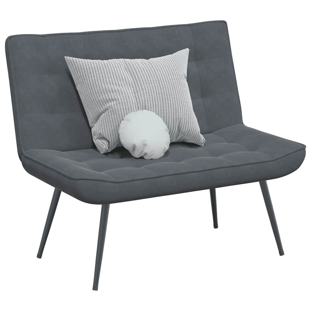 Banco 110x74x84 cm veludo cinzento-escuro
