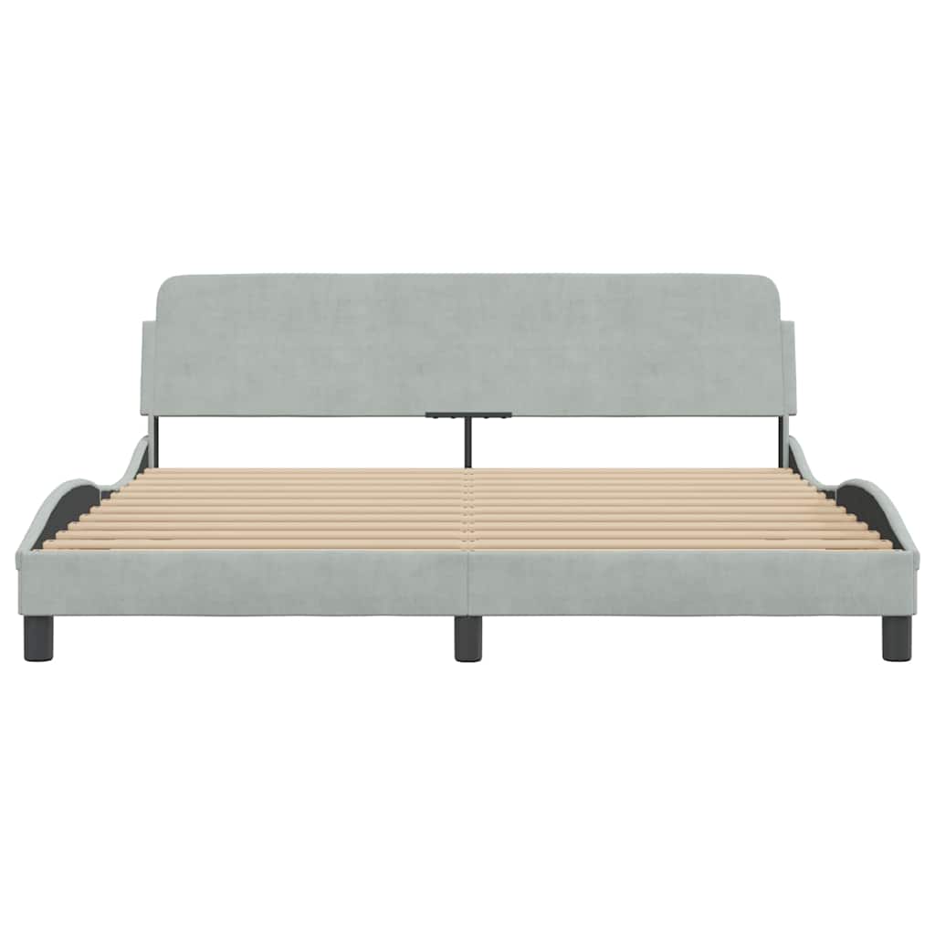 Estrutura de cama dover 180x200 cm veludo cinzento-claro