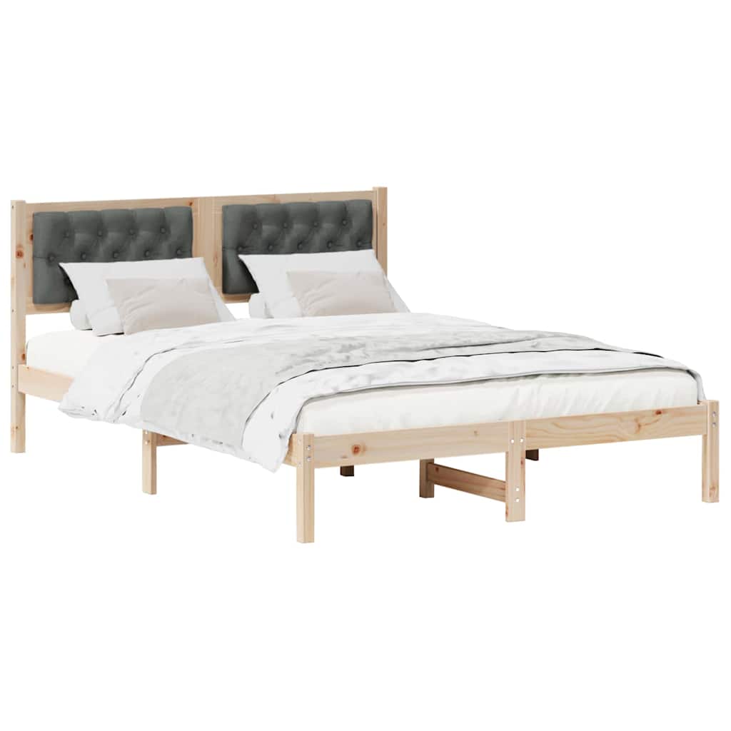 Estrutura da cama com cabeceira cinza escuro 140 x 190 cm