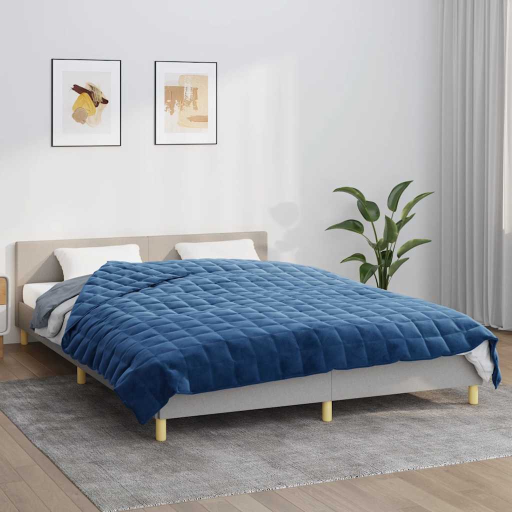 Manta pesada 13 kg 200x225 cm tecido azul
