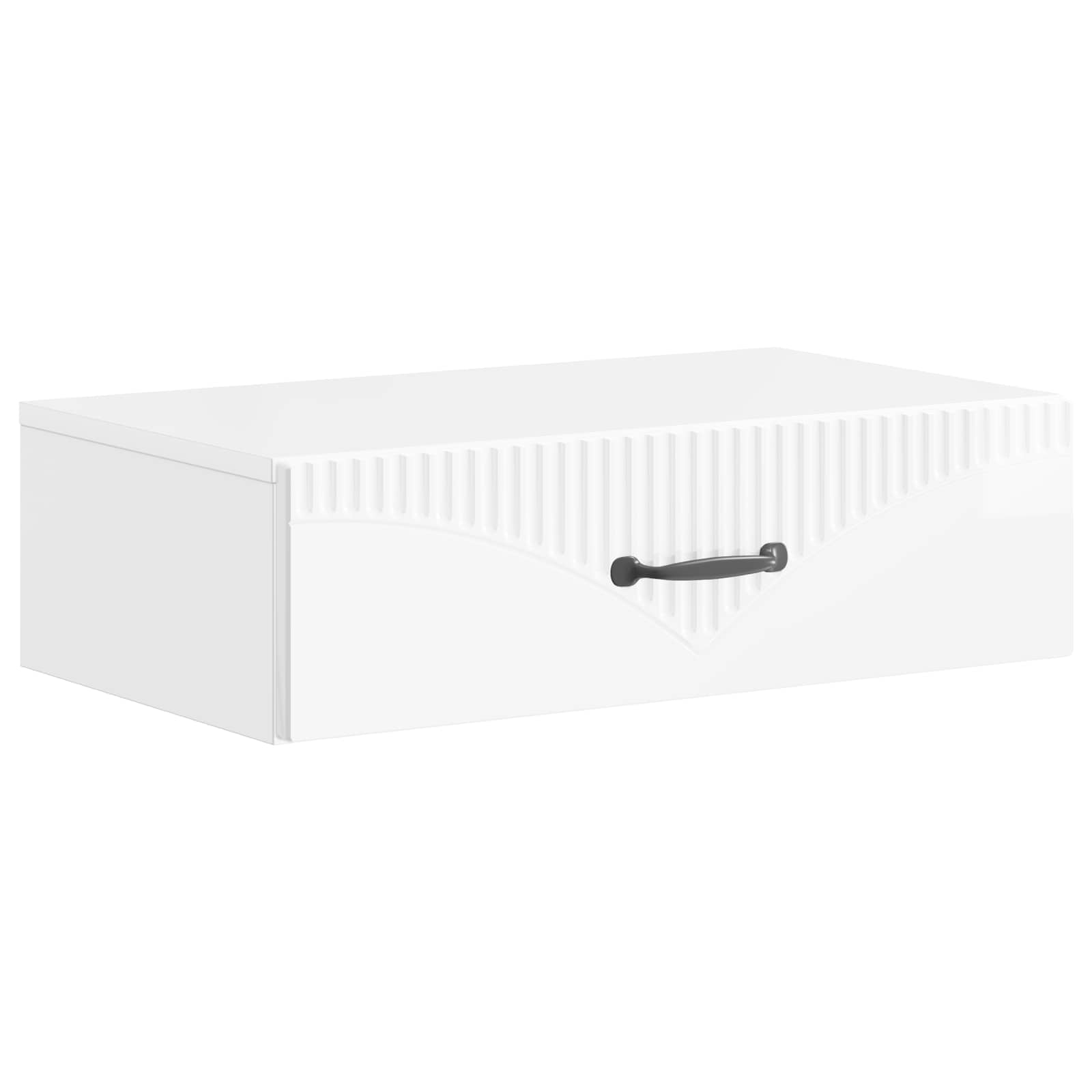 Mesa lateral de parede branco brilhante 59 x 34,5 x 17 cm