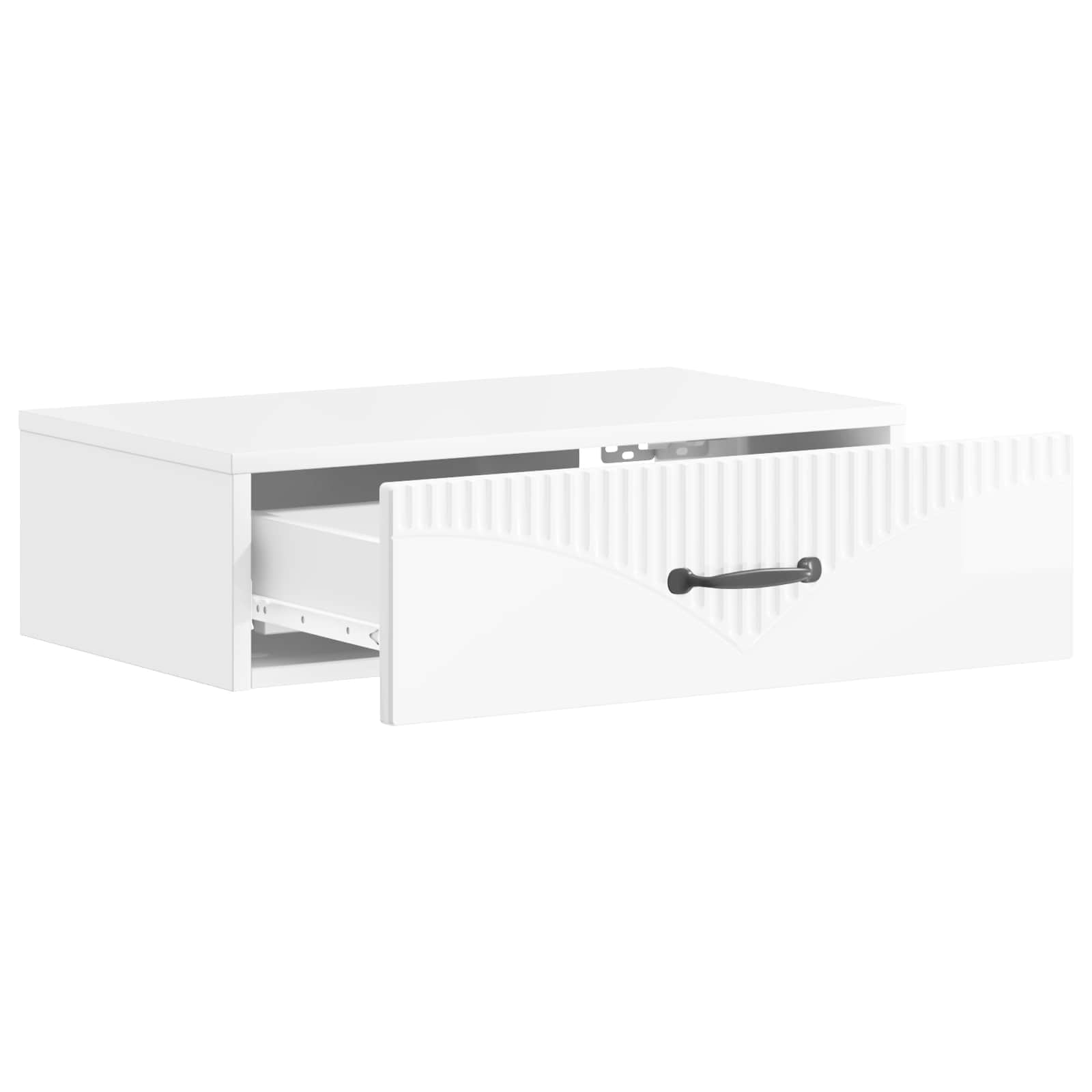 Mesa lateral de parede branco brilhante 59 x 34,5 x 17 cm
