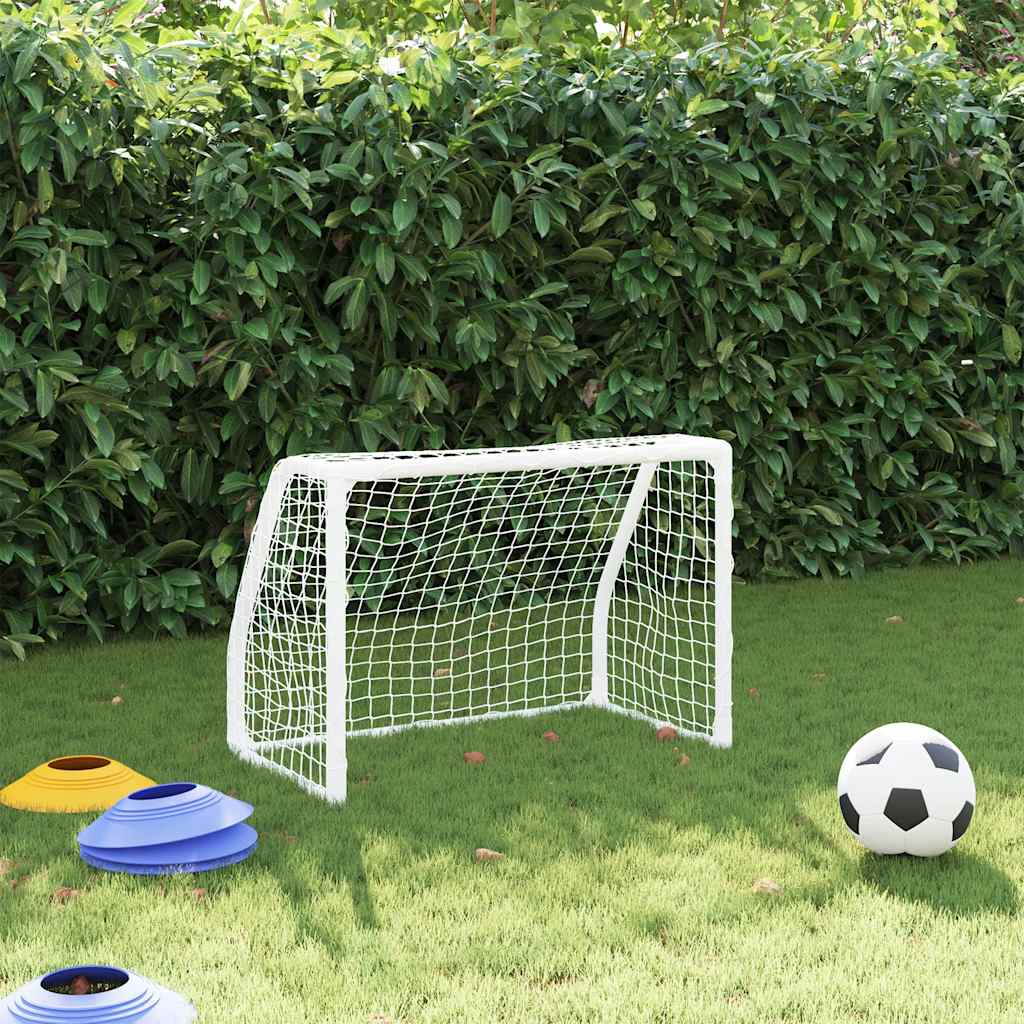 Baliza futebol infantil 2 pcs c/ bola 64x35x48 cm metal branco
