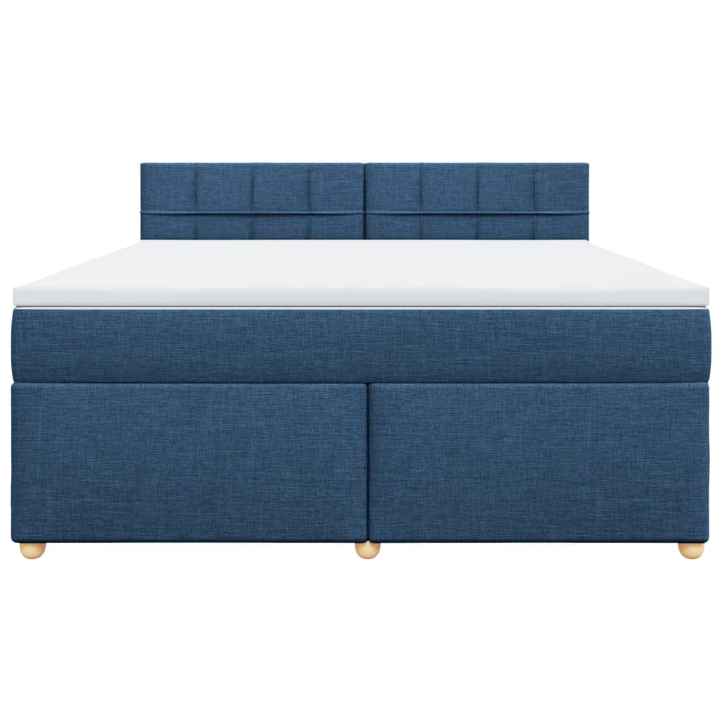 Cama com molas/colchão 180x200 cm tecido azul