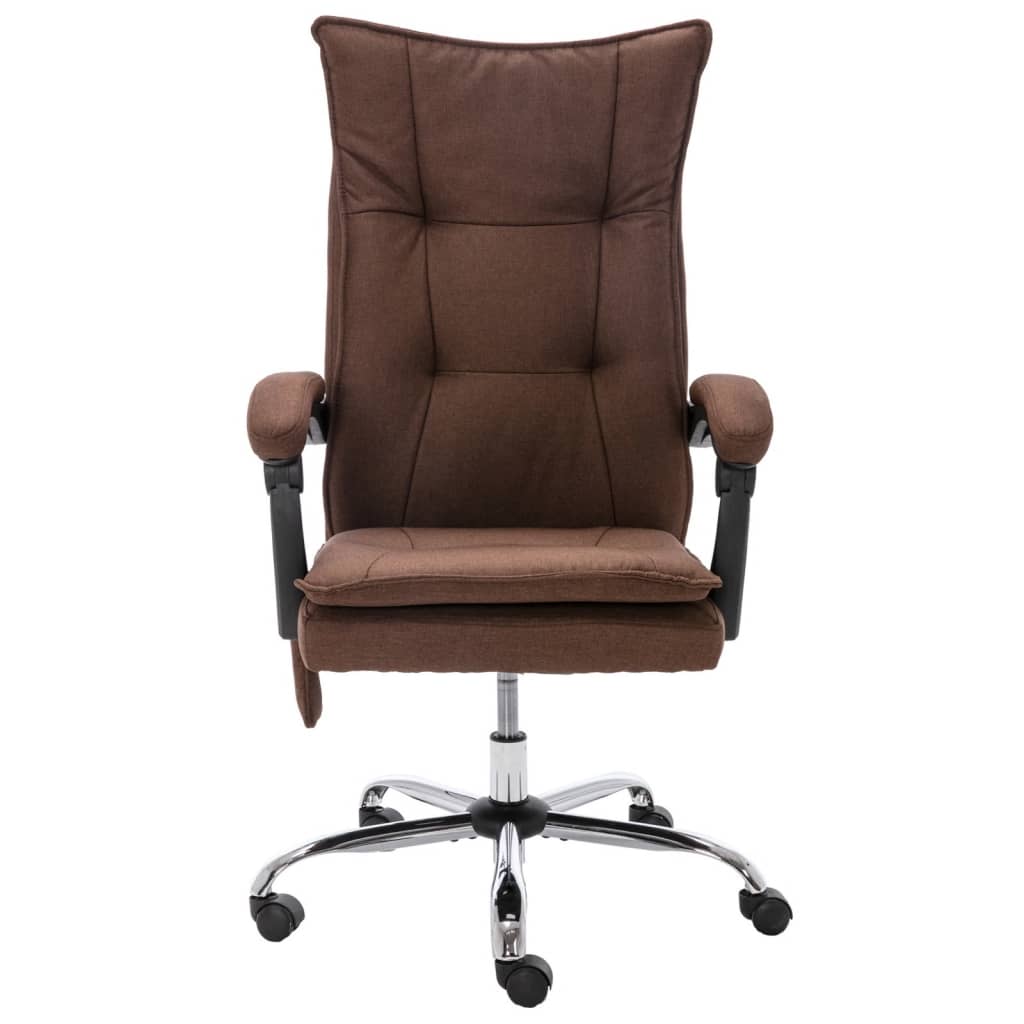 Cadeira de escritório c/ função de massagem tecido castanho
