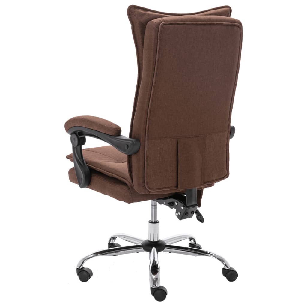 Cadeira de escritório c/ função de massagem tecido castanho