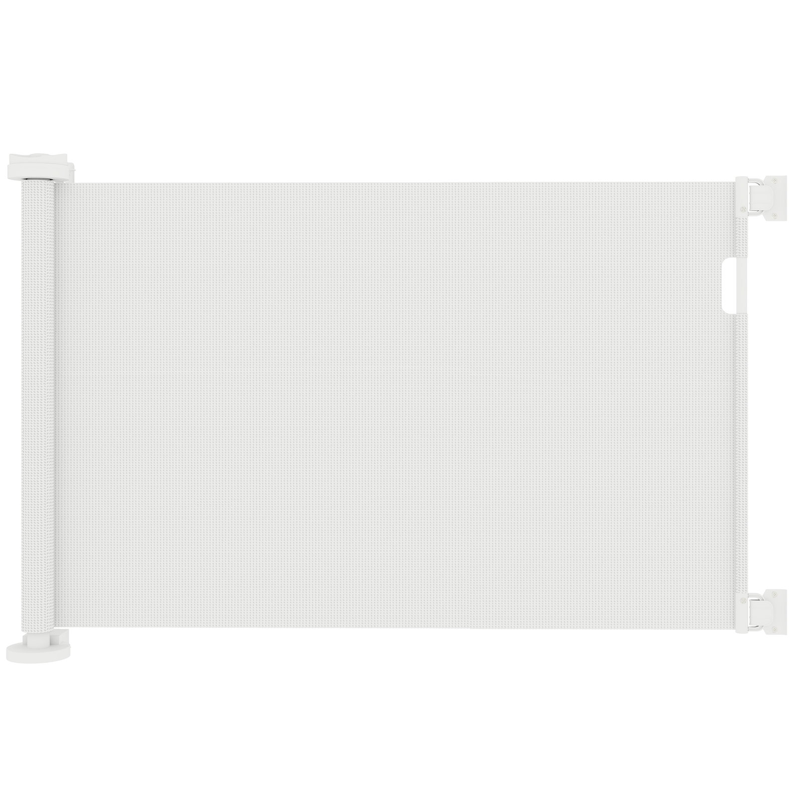 Barreira de segurança para cães retrátil 0-136 cm para cães pequenos com botão de fecho branco