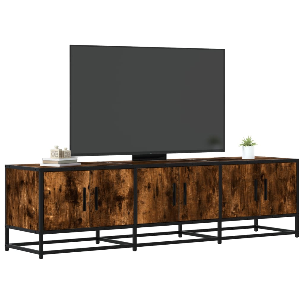 Móvel p/ TV 150x35x41cm derivados madeira/metal carvalho fumado