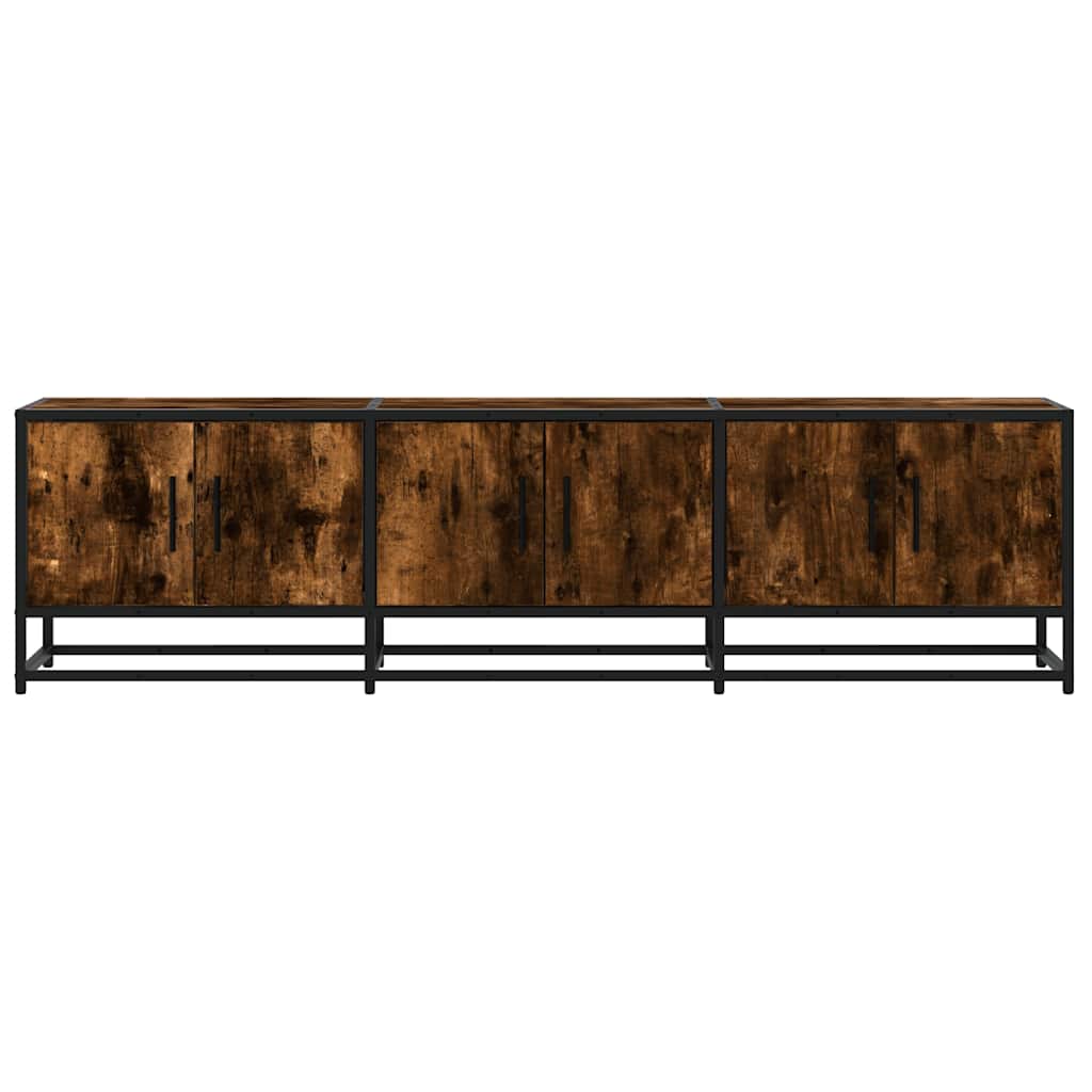 Móvel p/ TV 150x35x41cm derivados madeira/metal carvalho fumado