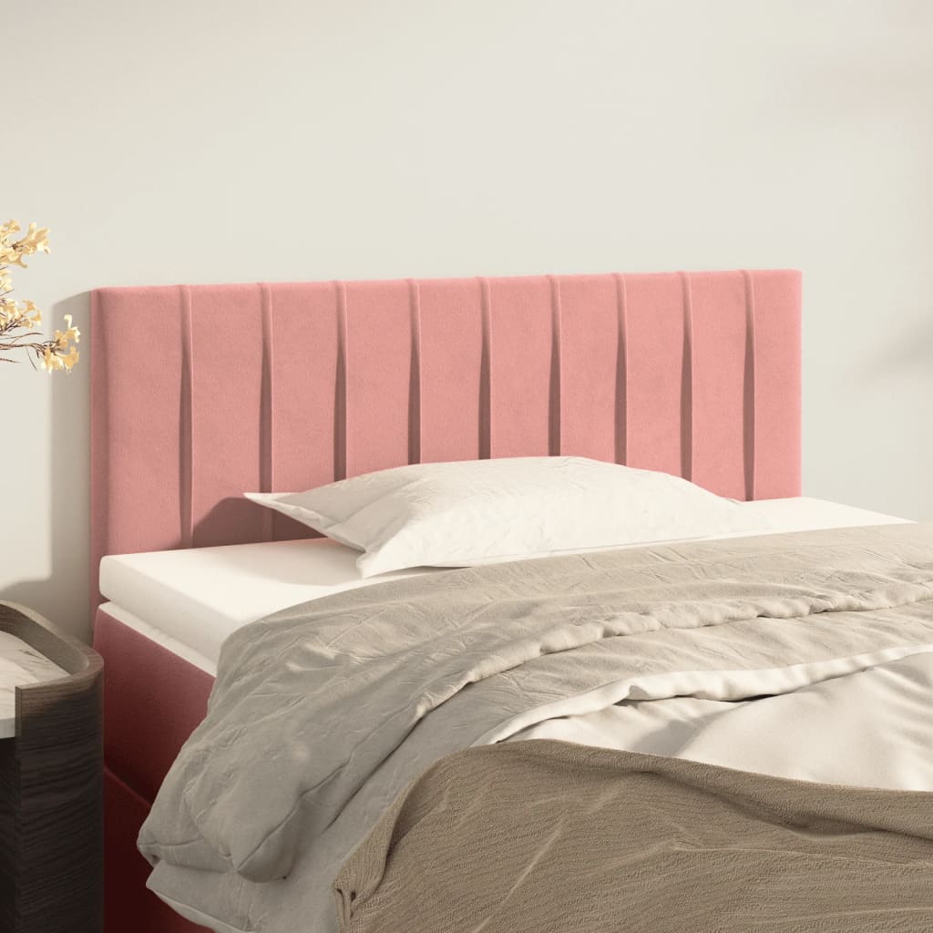 Cabeceira de cama veludo 90x5x78/88 cm rosa
