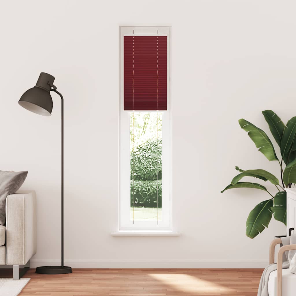 Plissado cego bordéus vermelho 45x200 cm largura tecido