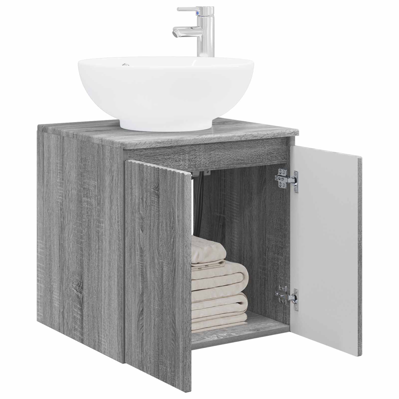 Vaidade com pia suspensa sonoma cinzento 49,5 x 44,5 x 65 cm