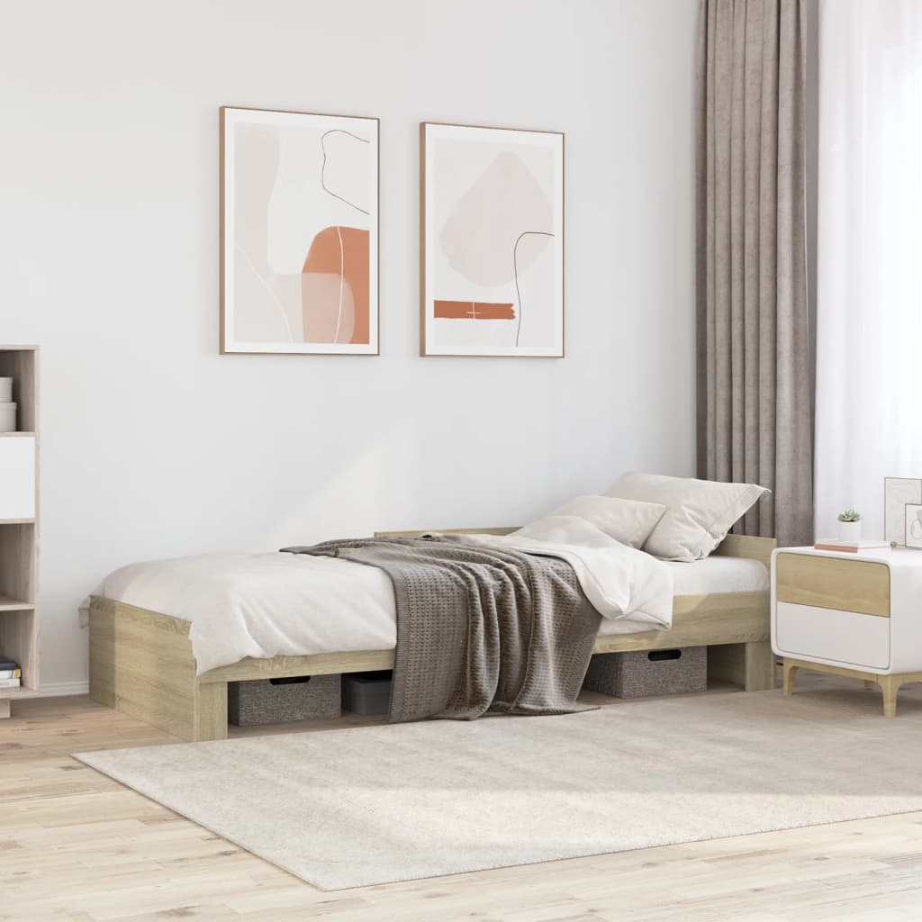 Estrutura cama s/ colchão derivados de madeira carvalho sonoma