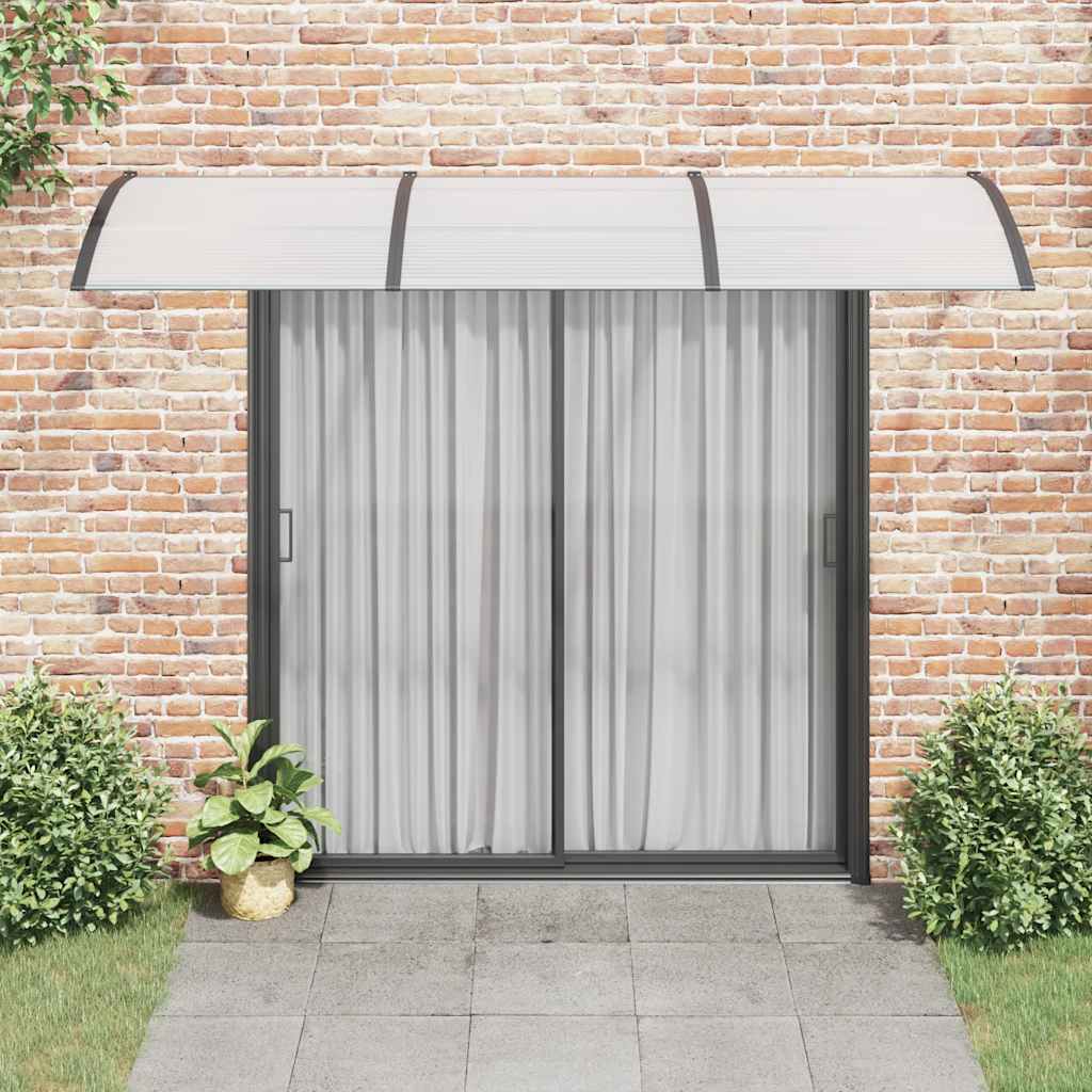 Toldo para porta 300x75 cm policarbonato preto/transparente