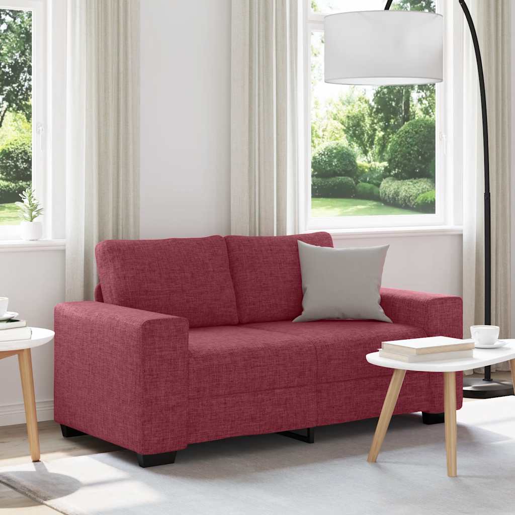 Sofá de 2 lugares tecido 160x77x82 cm vermelho tinto