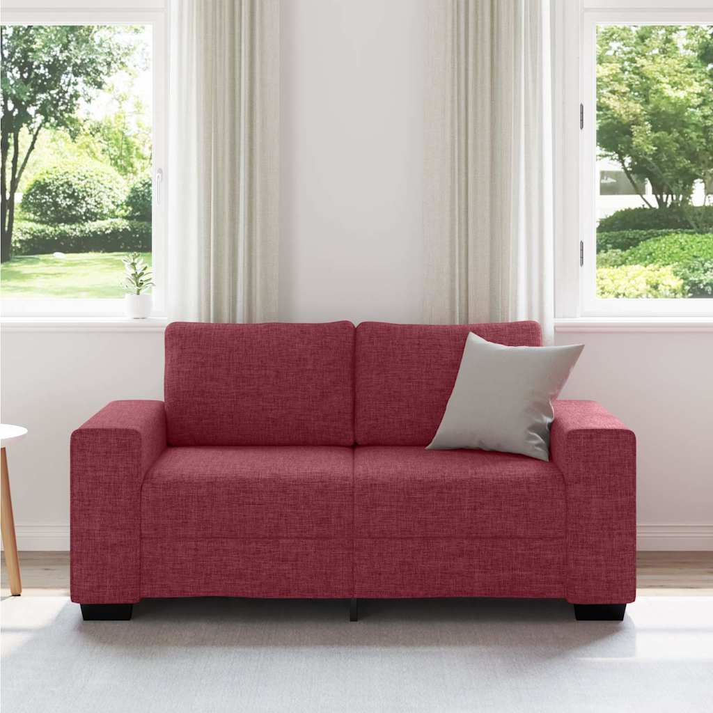 Sofá de 2 lugares tecido 160x77x82 cm vermelho tinto