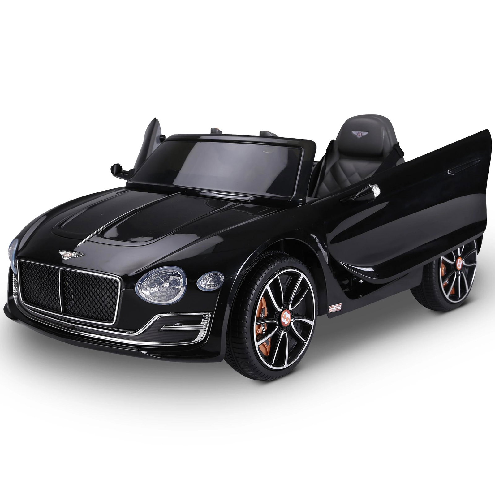 Bentley gt elétrico licenciado para crianças de 3-5 anos 2 velocidades com controle remoto farois musica preto