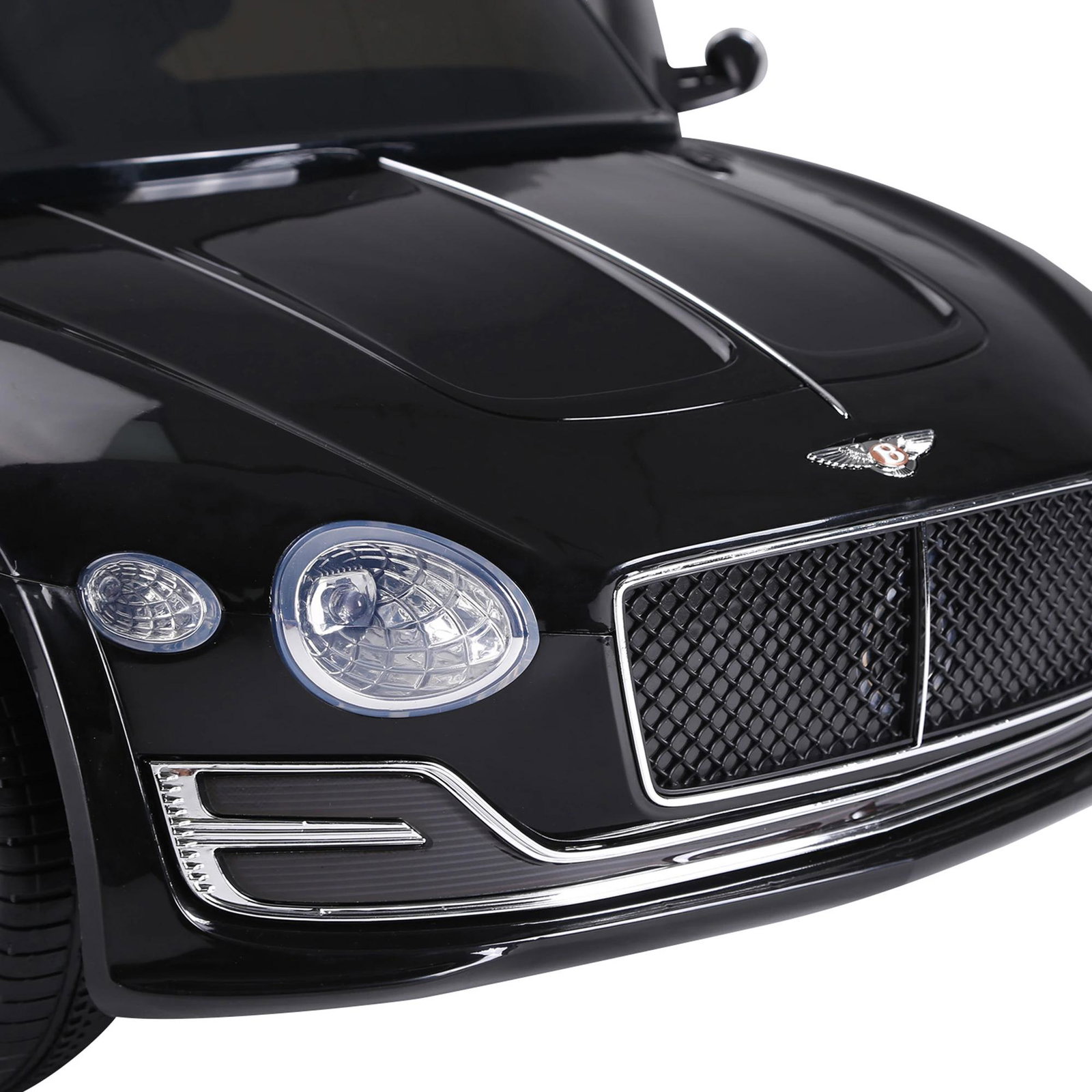 Bentley gt elétrico licenciado para crianças de 3-5 anos 2 velocidades com controle remoto farois musica preto