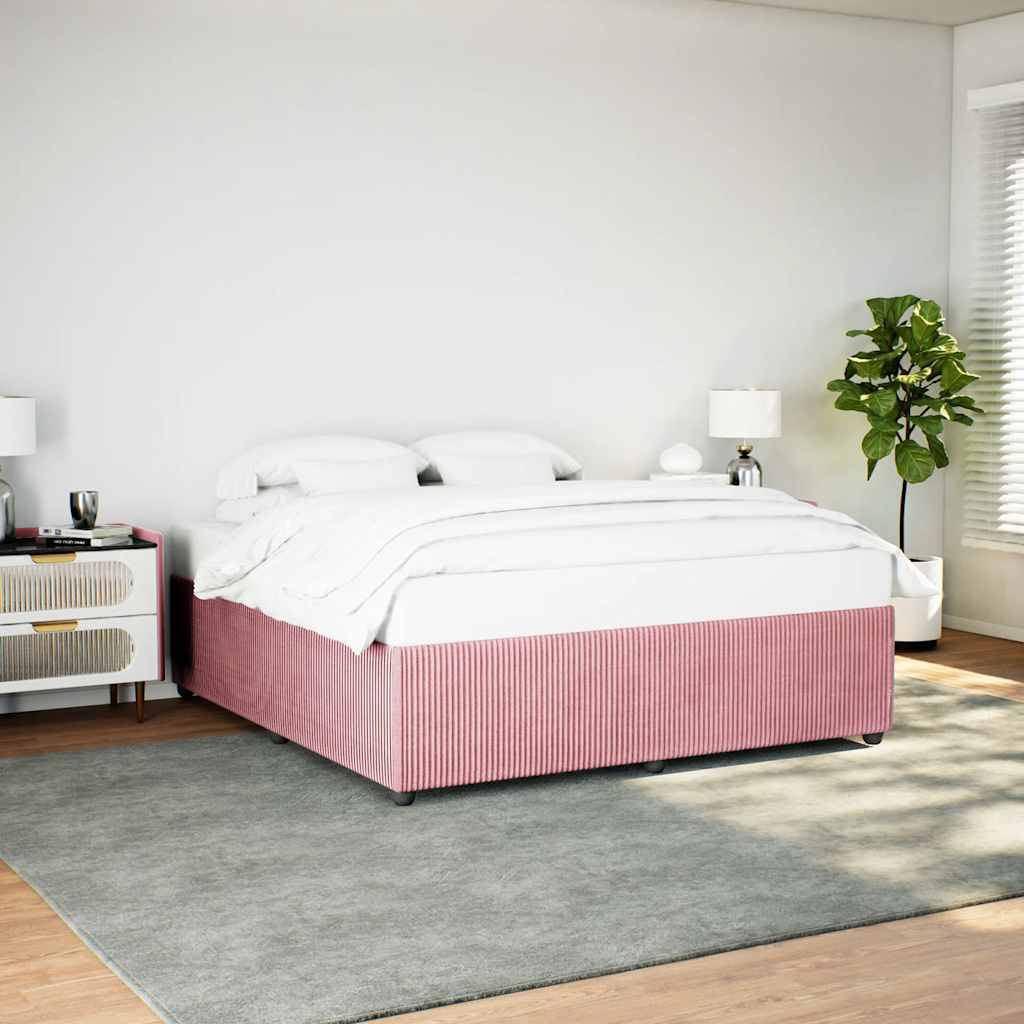 Estrutura de cama 180x200 cm veludo rosa