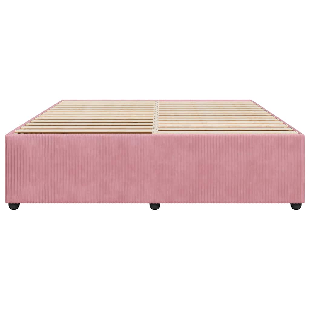 Estrutura de cama 180x200 cm veludo rosa