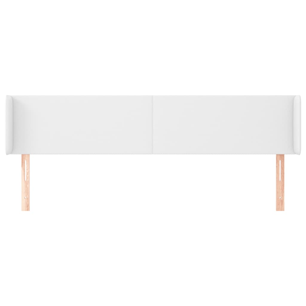 Cabeceira cama c/ abas couro artificial 183x16x78/88 cm branco