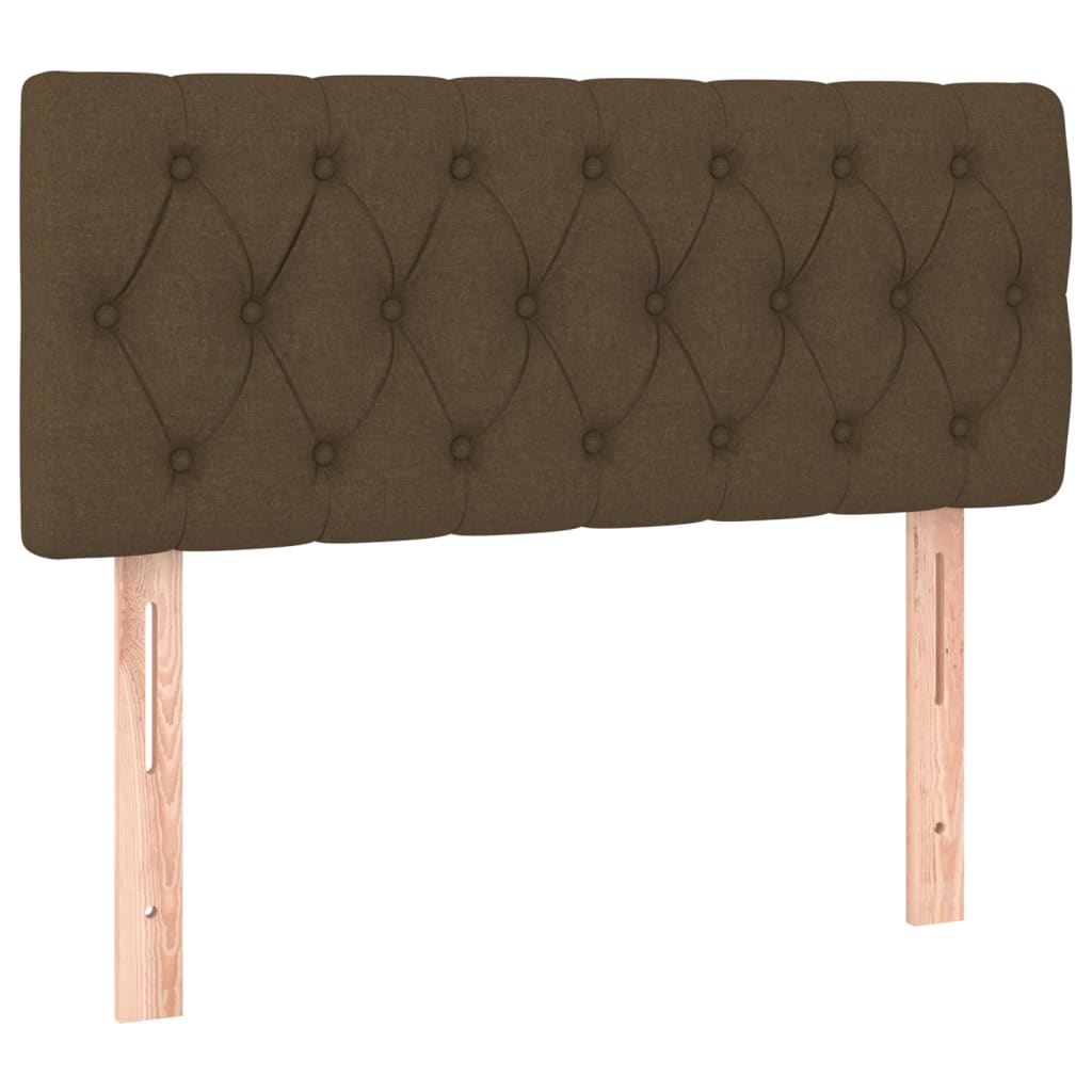 Cabeceira de cama c/ luzes LED tecido 90x7x78/88 cm castanho