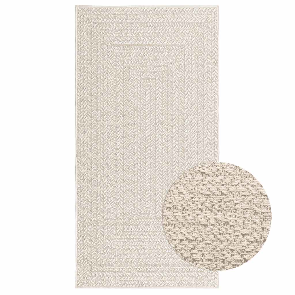 Tapete zizur creme 80x150cm aspeto de juta interior e exterior