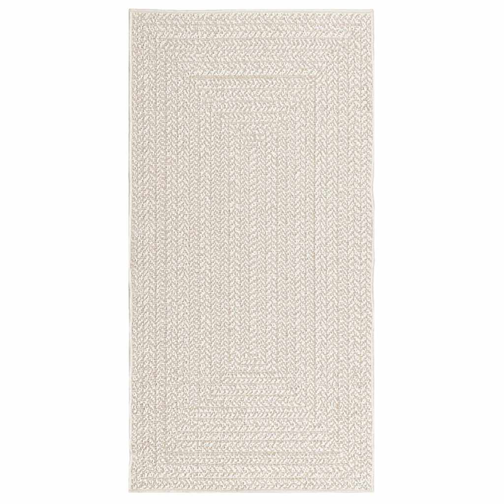 Tapete zizur creme 80x150cm aspeto de juta interior e exterior