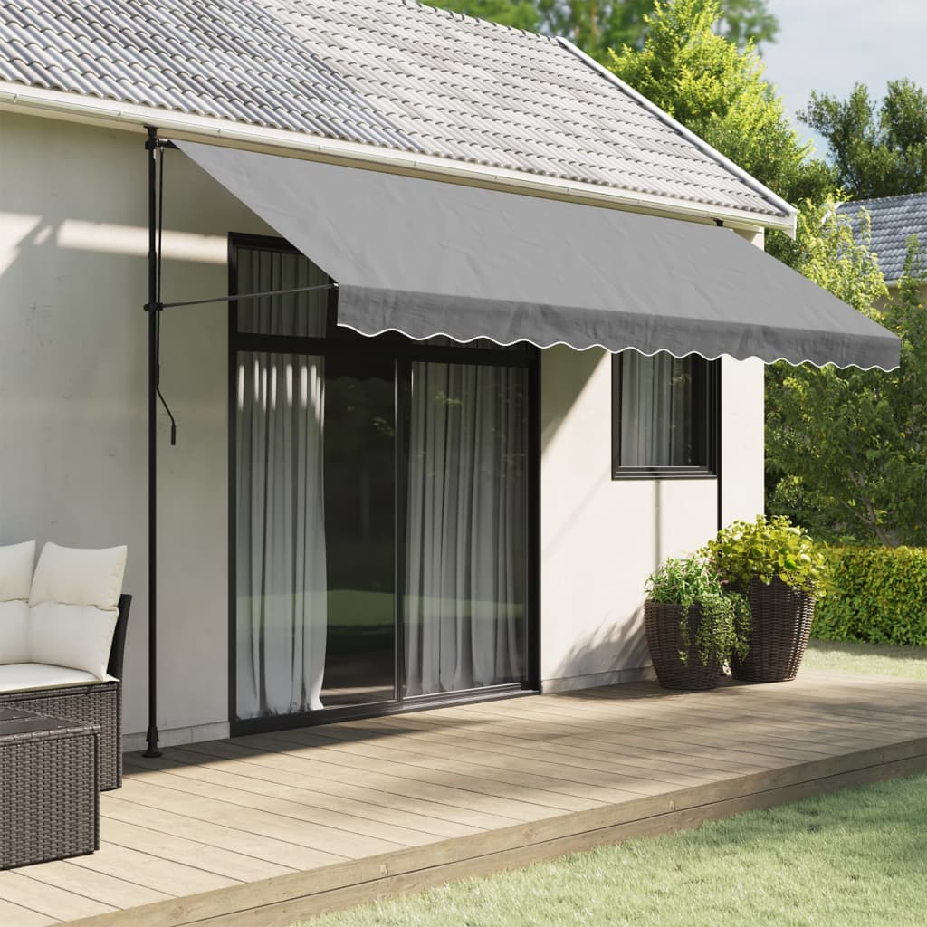 Tecido de substituição para sanefa de toldo 400 cm riscas antracite