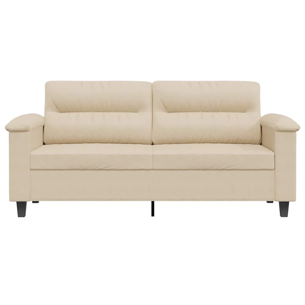 Sofá de 2 lugares 140 cm tecido de microfibra cor creme
