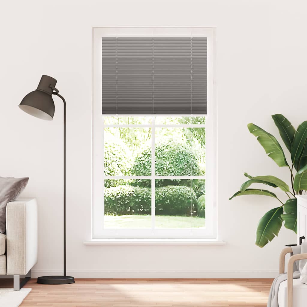 Antracite plissada cega 105x200 cm largura tecido 104,4 cm