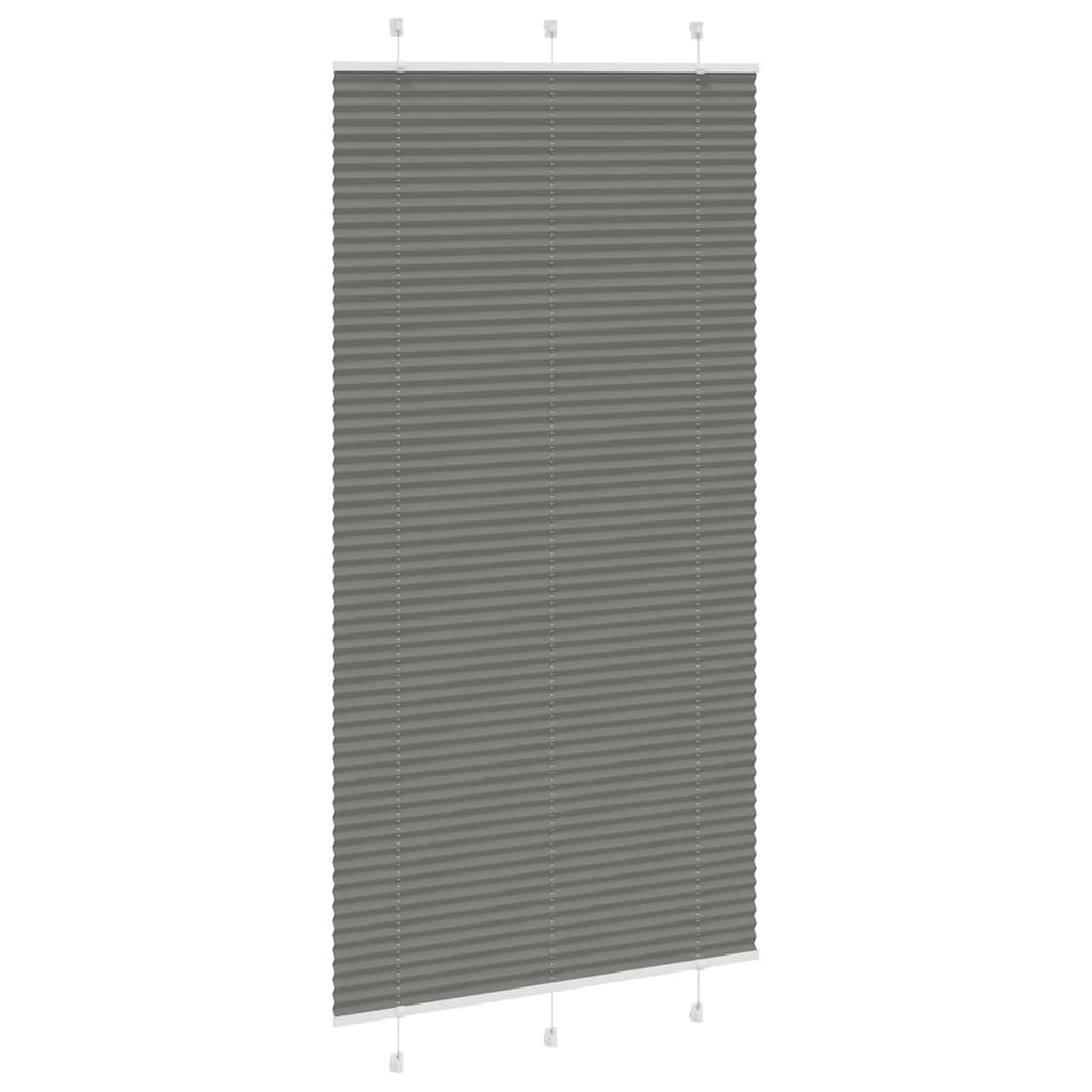 Antracite plissada cega 105x200 cm largura tecido 104,4 cm