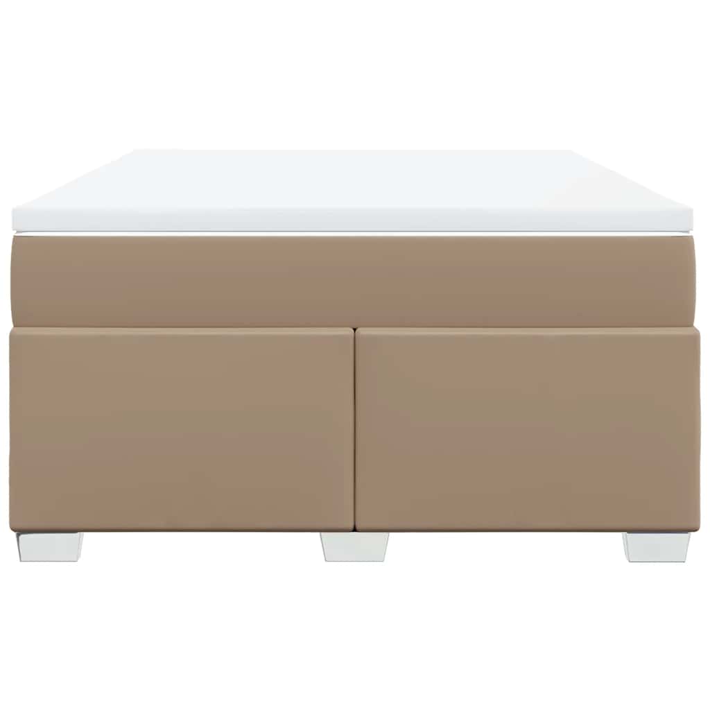 Cama com molas/colchão 140x190 cm couro artificial cappuccino