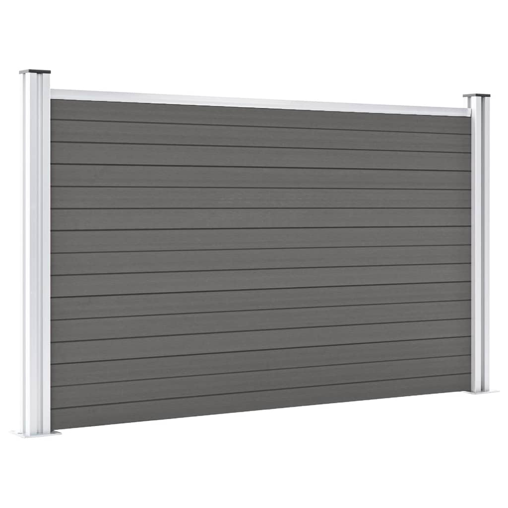 Painel de vedação para jardim 180x105 cm wpc cinzento