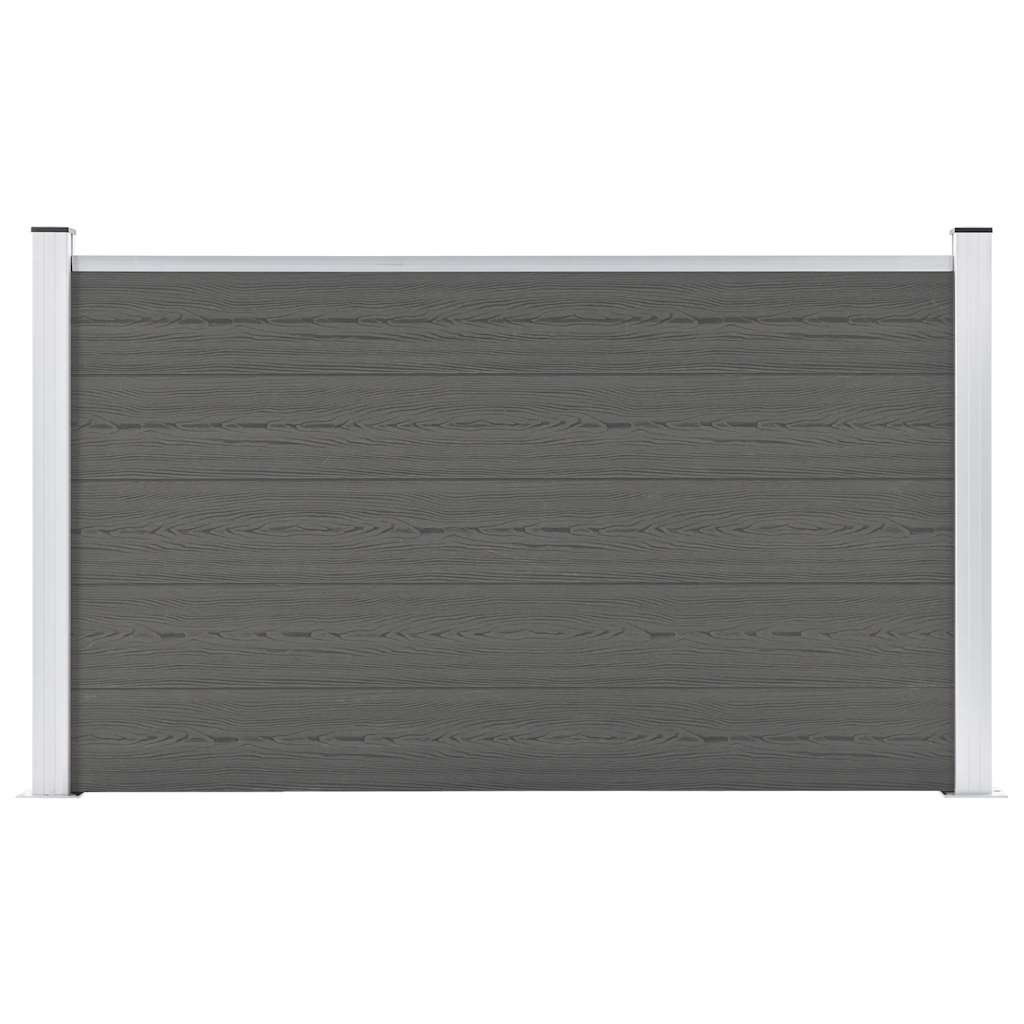 Painel de vedação para jardim 180x105 cm wpc cinzento