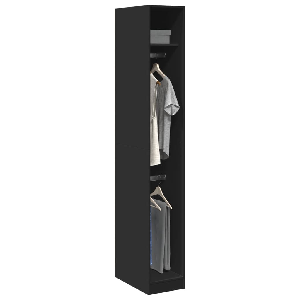 Roupeiro 30x50x200 cm derivados de madeira preto