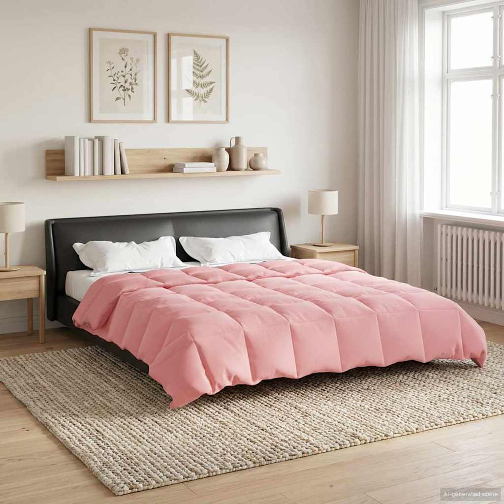 Edredom de verão simples rosa 200 x 220 cm microfibra