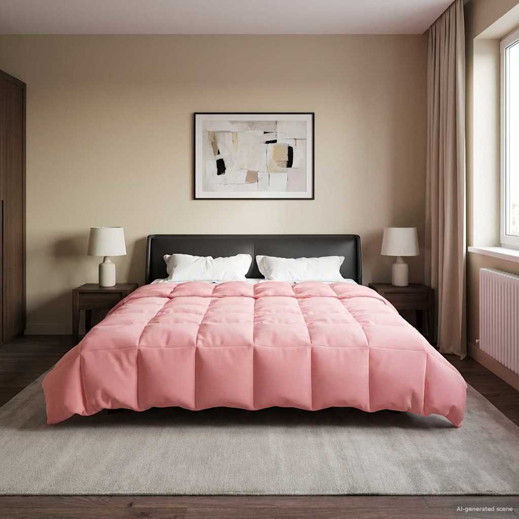 Edredom de verão simples rosa 200 x 220 cm microfibra